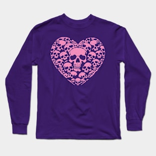 skulls love heart Long Sleeve T-Shirt